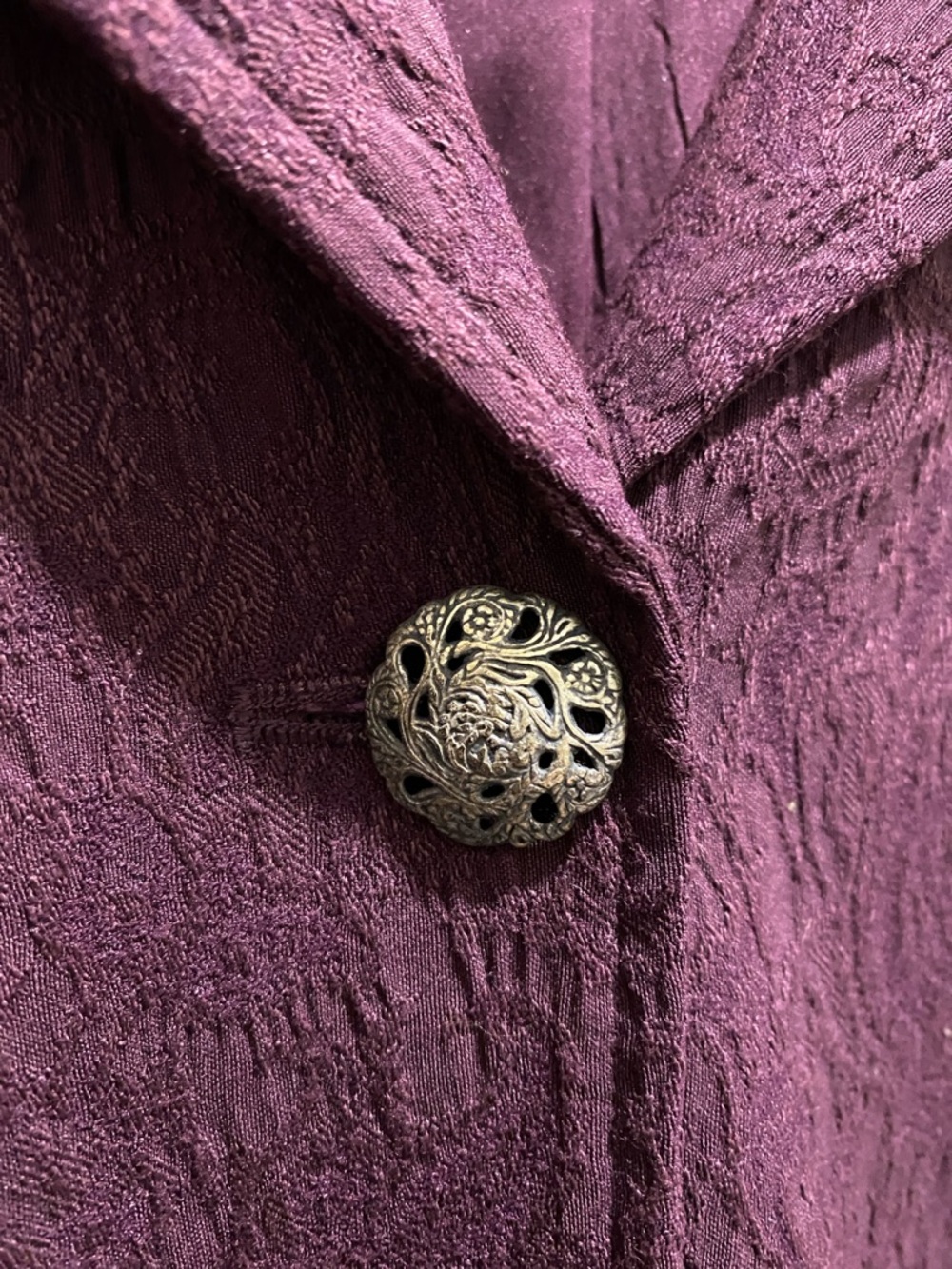 J. Jill Stretch Eggplant Button-Front Jacket - Picture 3 of 6